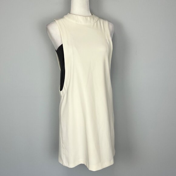 Tintoretto Womens Ivory Gray Sleeveless Mock Neck Mini Dress size Small - Picture 4 of 15